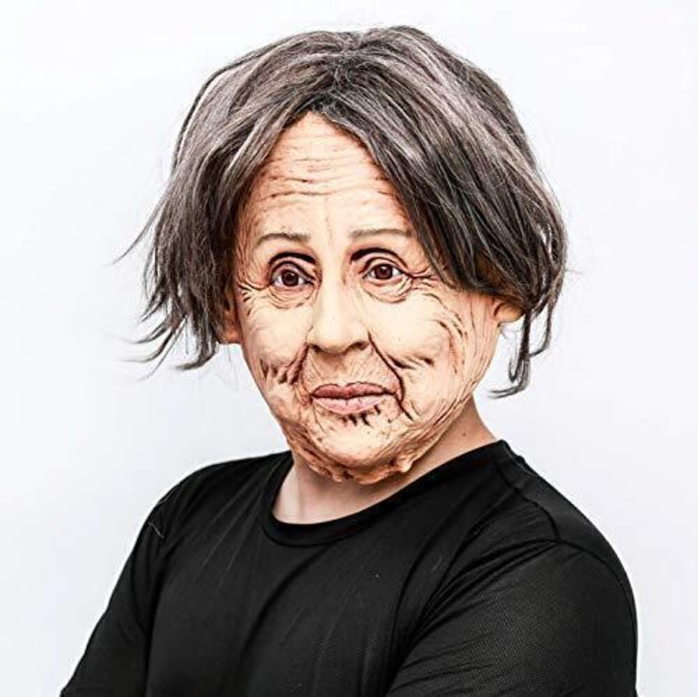 7129 Novelty Halloween Costume Party Latex Human Head Mask Old Lady